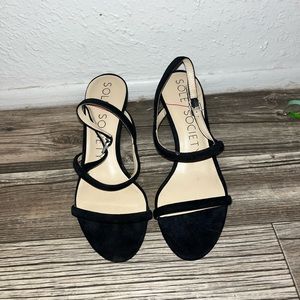 Black strappy heels
